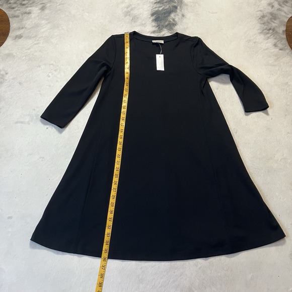 Loft Dress Womens Size Small Black Round‎ Neck Swing Knee Length Minimalist - Picture 3 of 8